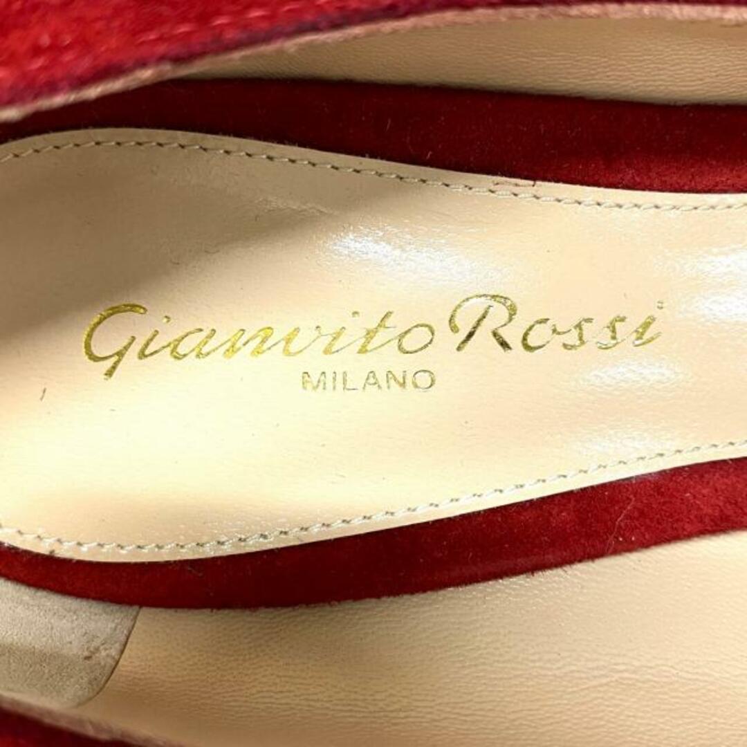 Gianvito Rossi(ジャンヴィットロッシ)のGianvito Rossi(ジャンヴィト・ロッシ) パンプス 37　1/2 レディース美品  - レッド アウトソール張替済 スエード レディースの靴/シューズ(ハイヒール/パンプス)の商品写真