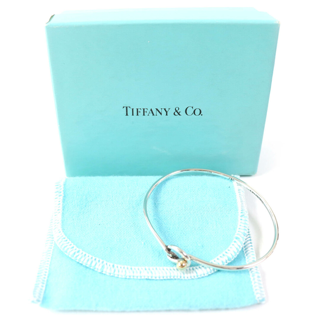 美品△TIFFANY&Co. ティファニー ラブノット SV925 750 コンビ ブレスレット バングル アクセサリー シルバー ゴールド 保存袋付き 重量6.4g レディース レディースのアクセサリー(ブレスレット/バングル)の商品写真