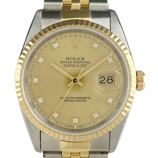 ロレックス(ROLEX)のロレックス デイトジャスト 10Pダイヤ 16233G 自動巻き メンズ 【中古】(腕時計(アナログ))