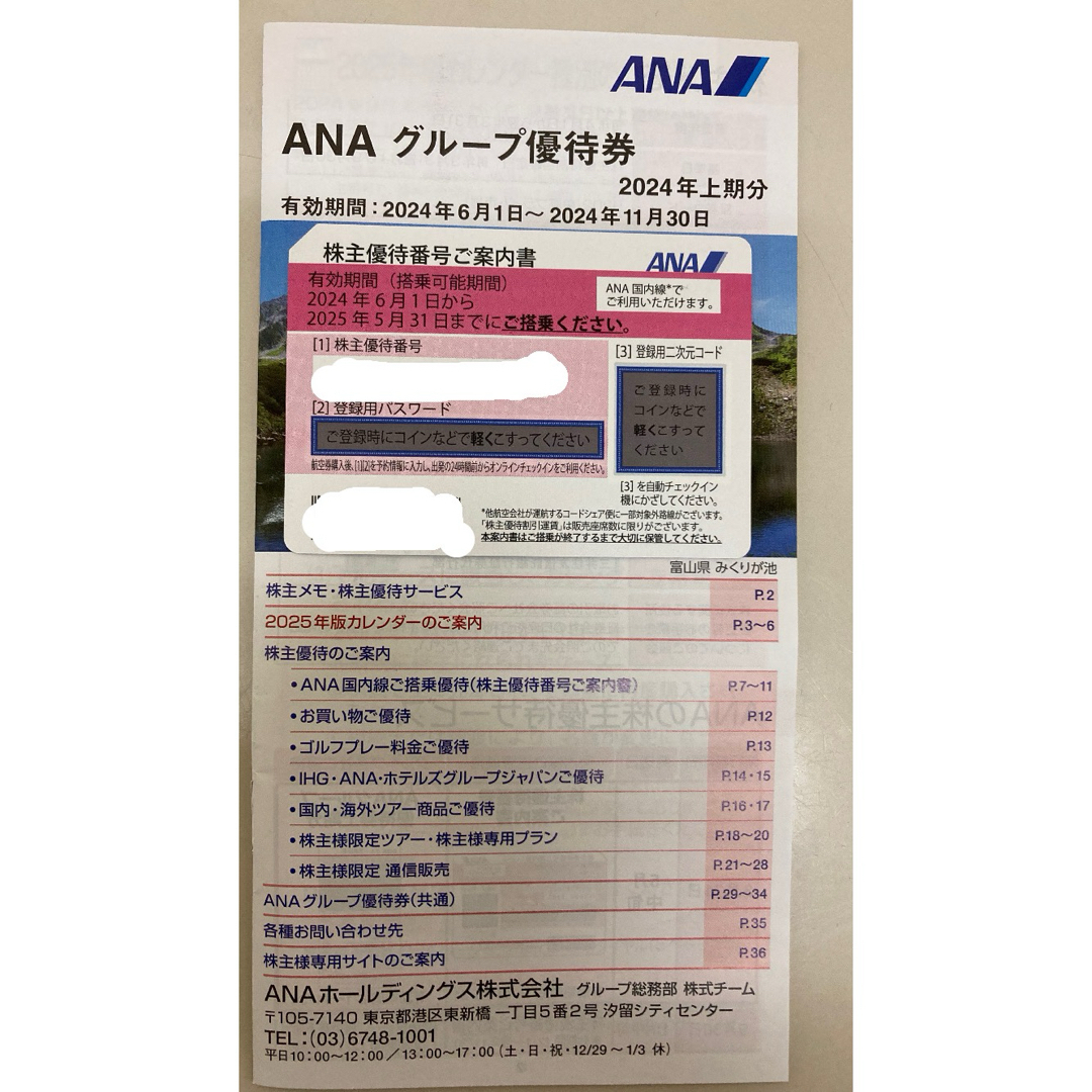 ANA(全日本空輸)(エーエヌエー(ゼンニッポンクウユ))のANA 株主優待券　最新 チケットの優待券/割引券(その他)の商品写真