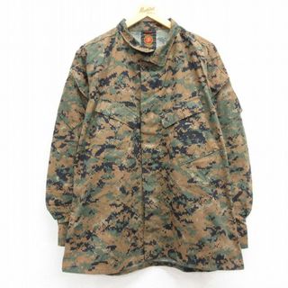 XL★古着 長袖 ミリタリー ジャケット メンズ 00年代 00s USMC デジタルカモ マーパットカモ USA製 茶 ブラウン 迷彩 24may13 中古 アウター フライト(ダッフルコート)