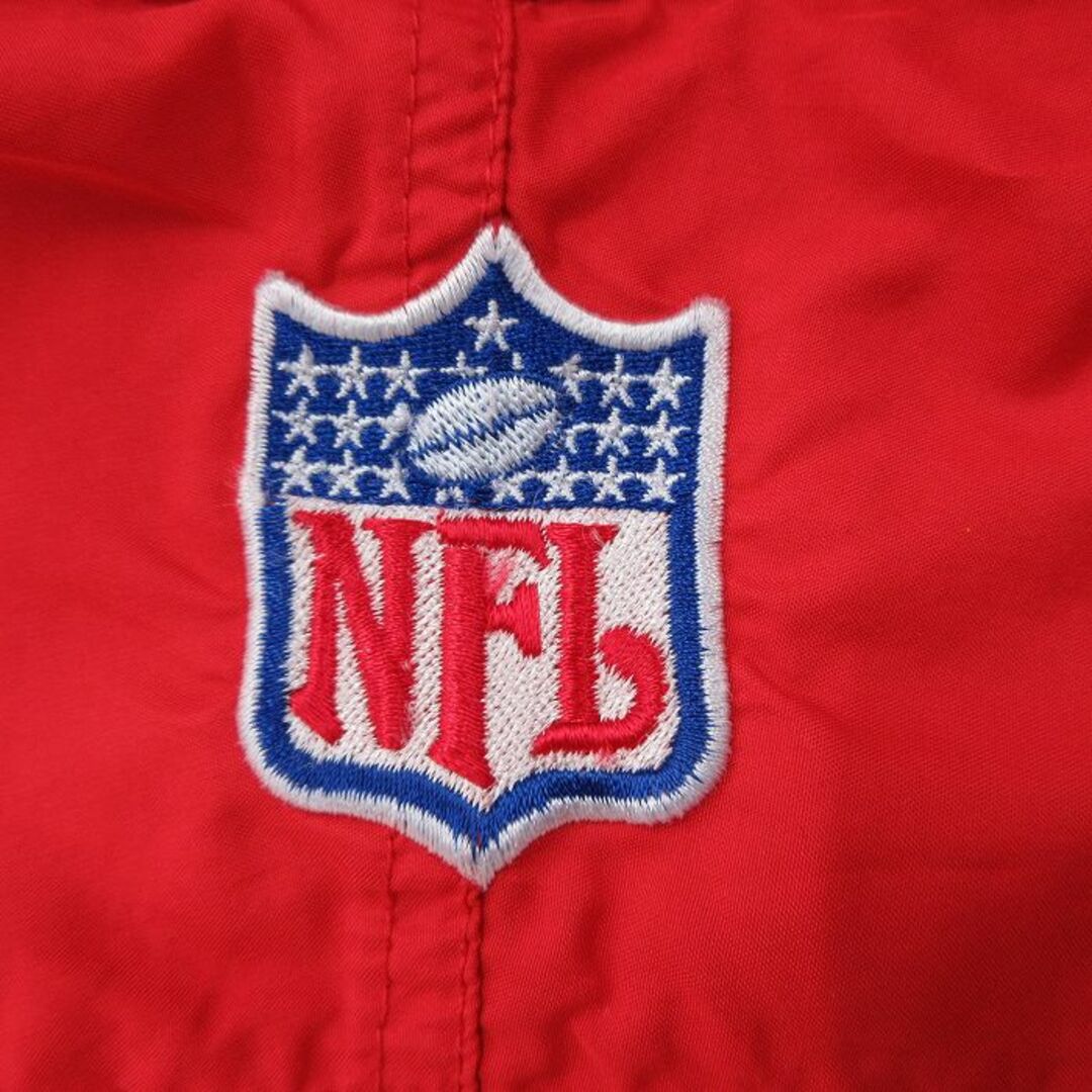 NIKE(ナイキ)のXL★古着 ナイキ NIKE 長袖 ジャケット メンズ 00年代 00s NFL ニューヨークジャイアンツ 大きいサイズ クルーネック 赤 レッド アメフト スーパーボウル 24may13 中古 アウター ジャンパー ブルゾン メンズのジャケット/アウター(ダッフルコート)の商品写真