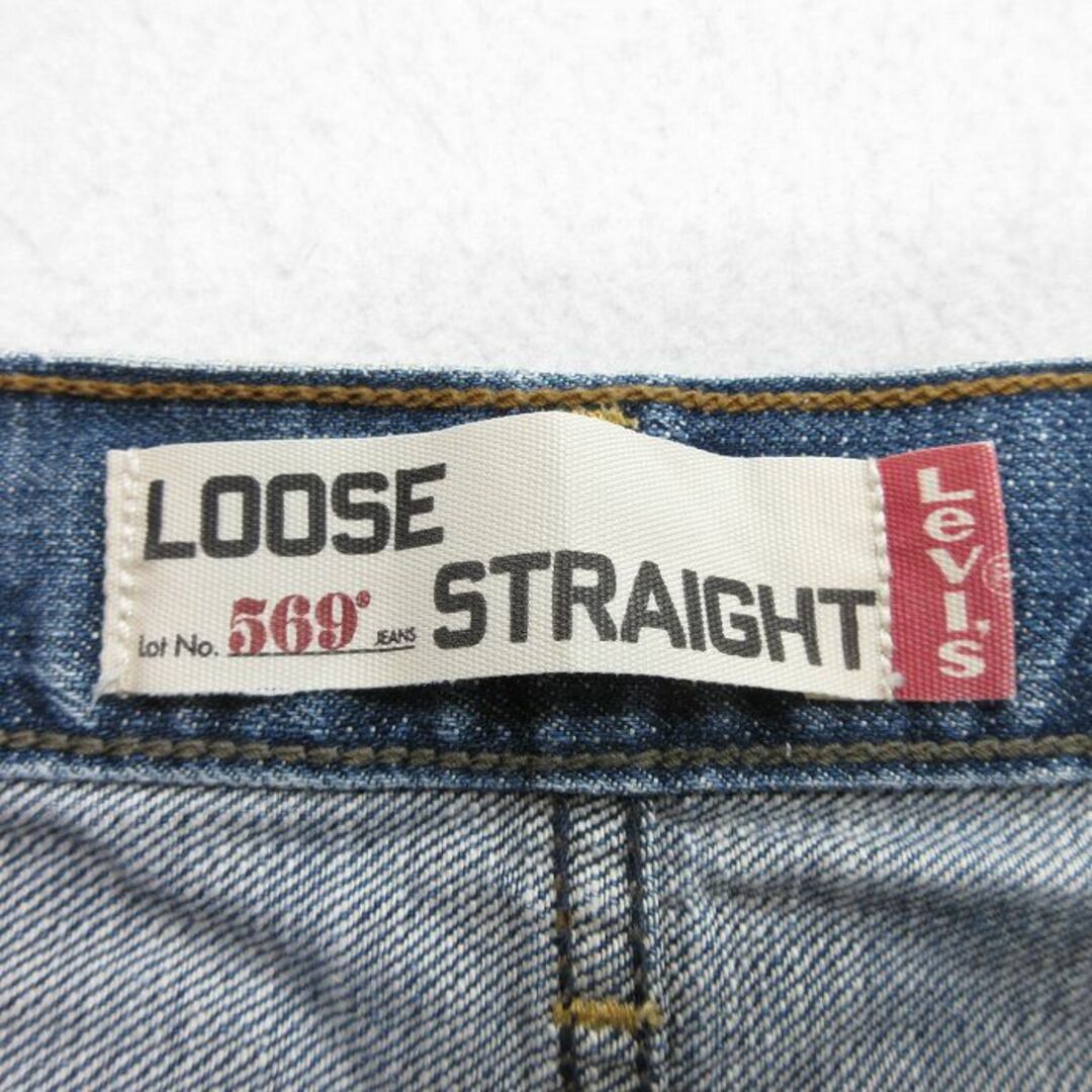 Levi's(リーバイス)のW30★古着 リーバイス Levis 569 ジーンズ メンズ コットン 紺 ネイビー デニム 24may13 中古 ボトムス ジーパン Gパン ロング パンツ メンズのパンツ(ワークパンツ/カーゴパンツ)の商品写真