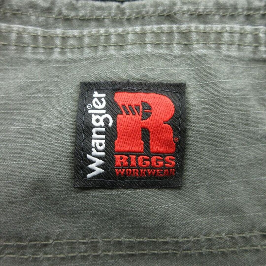 Wrangler(ラングラー)のW30★古着 ラングラー Wrangler パンツ メンズ リップストップ コットン 緑系 グリーン 24may13 中古 ボトムス ロング メンズのパンツ(ワークパンツ/カーゴパンツ)の商品写真