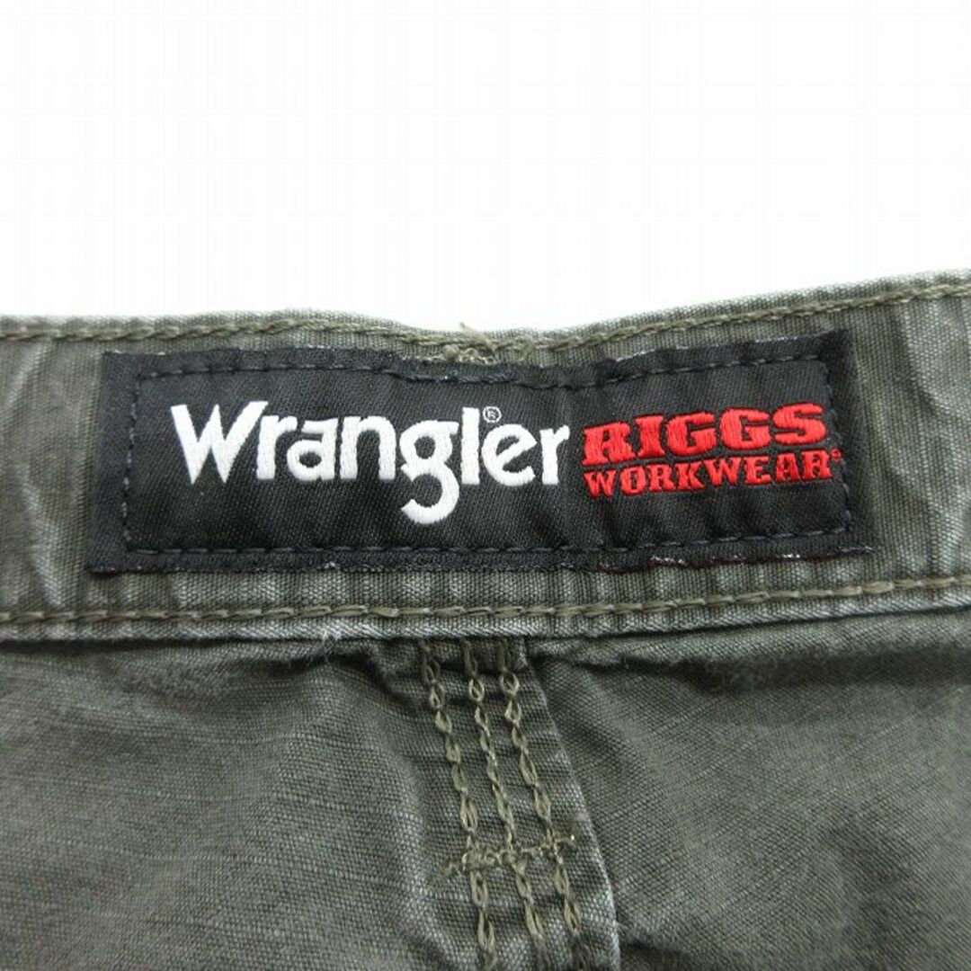 Wrangler(ラングラー)のW30★古着 ラングラー Wrangler パンツ メンズ リップストップ コットン 緑系 グリーン 24may13 中古 ボトムス ロング メンズのパンツ(ワークパンツ/カーゴパンツ)の商品写真