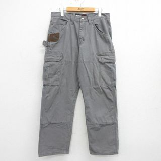 ラングラー(Wrangler)のW33★古着 ラングラー Wrangler ペインター パンツ メンズ リップストップ コットン グレー 24may13 中古 ボトムス ロング(ワークパンツ/カーゴパンツ)