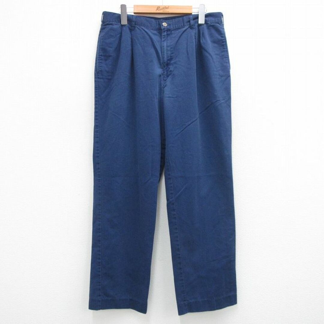 LANDS’END(ランズエンド)のW34★古着 ランズエンド パンツ メンズ 紺 ネイビー 24may13 中古 ボトムス ロング メンズのパンツ(ワークパンツ/カーゴパンツ)の商品写真