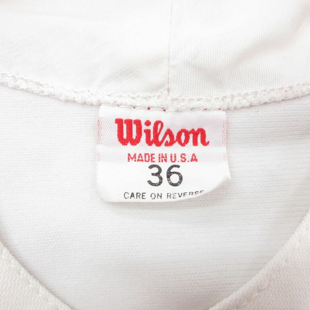 wilson(ウィルソン)のM★古着 ウィルソン 半袖 ベースボール シャツ メンズ 90年代 90s LL 16 USA製 白他 ホワイト 24may13 中古 トップス メンズのトップス(シャツ)の商品写真