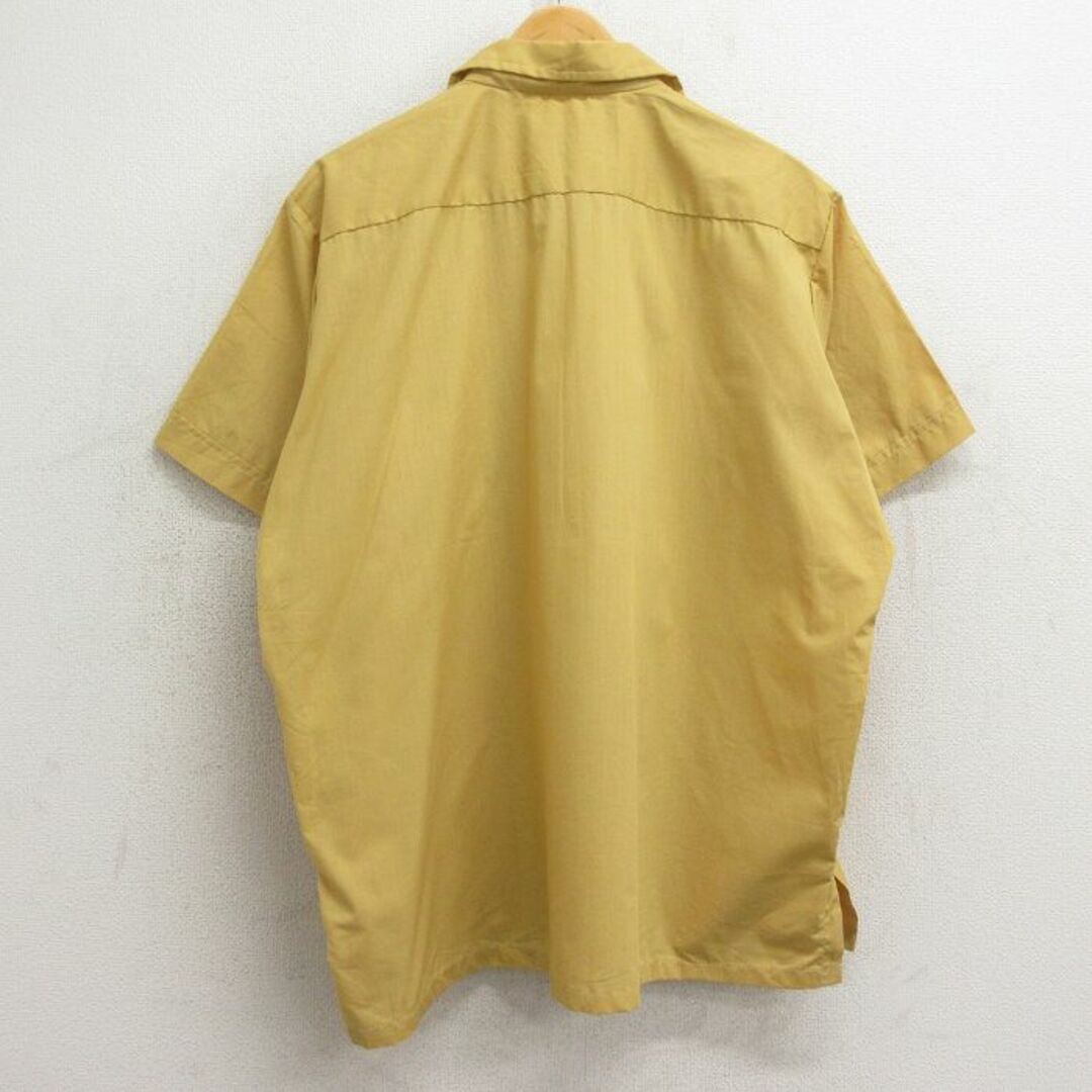 XL★古着 半袖 キューバ シャツ メンズ 80年代 80s 大きいサイズ 開襟 オープンカラー 黄 イエロー 24may13 中古 トップス メンズのトップス(シャツ)の商品写真