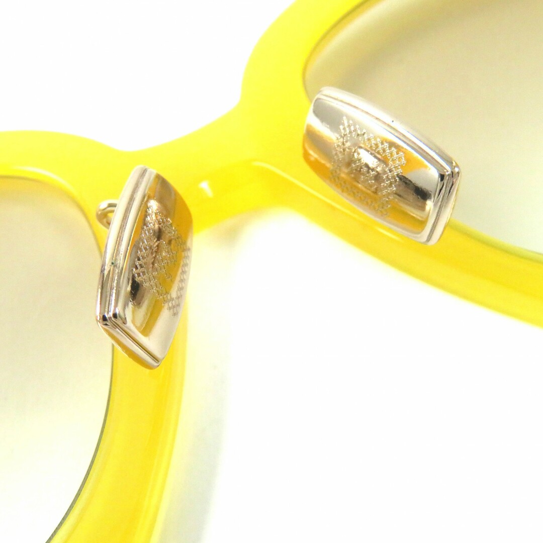 FENDI(フェンディ)の美品△FENDI フェンディ FF0458 Square Sunglasses ロゴ入り アイウェア サングラス イエロー系 52□23 150 ケース付き イタリア製 レディース レディースのファッション小物(サングラス/メガネ)の商品写真