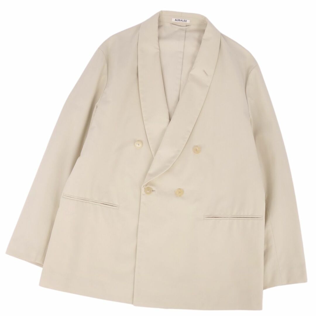 美品 オーラリー AURALEE テーラード ジャケット ショールカラー SUPER FINE WOOL COTTON TWILL SHAWL COLLAR JACKET 4 メンズのジャケット/アウター(テーラードジャケット)の商品写真