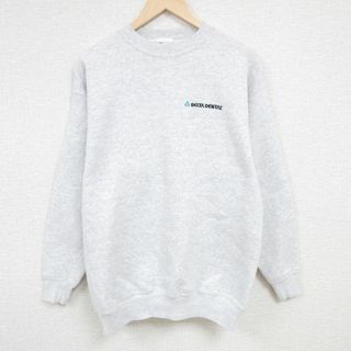 ヘインズ(Hanes)のL★古着 ヘインズ Hanes 長袖 スウェット メンズ 00年代 00s デルタ クルーネック 薄グレー 霜降り 24may13 中古 スエット トレーナー トップス(パーカー)