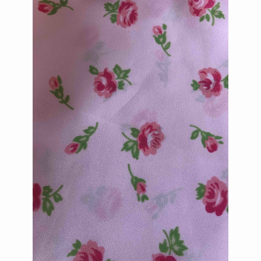 薔薇模様生地♡総レース巾着セット　B ハンドメイドのファッション小物(ポーチ)の商品写真
