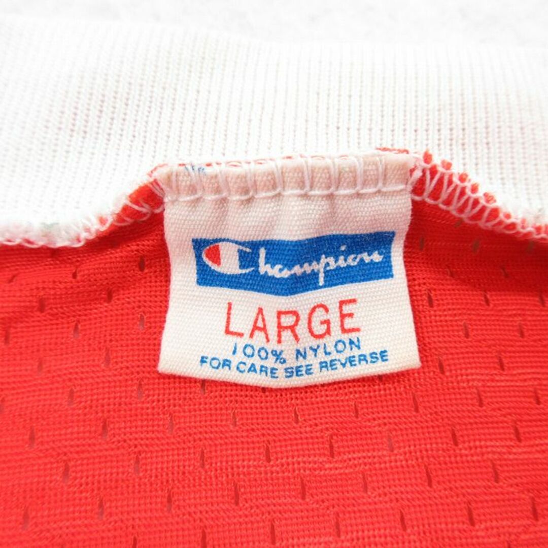 Champion(チャンピオン)のXL★古着 チャンピオン champion 半袖 ビンテージ Tシャツ メンズ 80年代 80s サッカー メッシュ地 ラグラン Vネック USA製 オレンジ 24may13 中古 メンズのトップス(Tシャツ/カットソー(半袖/袖なし))の商品写真