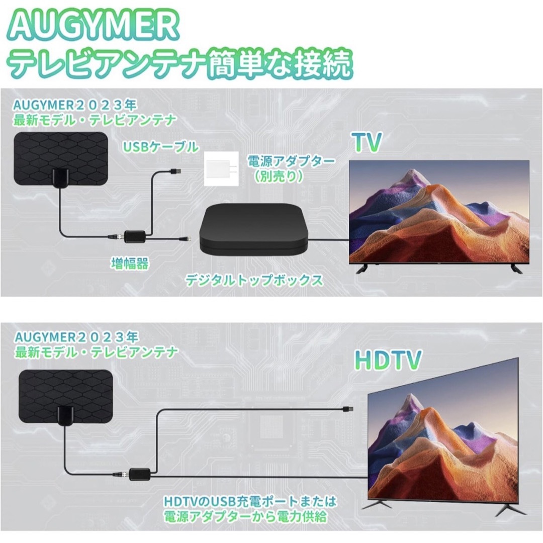 アンテナ 4K HD 420KM受信範囲 スマホ/家電/カメラのテレビ/映像機器(映像用ケーブル)の商品写真