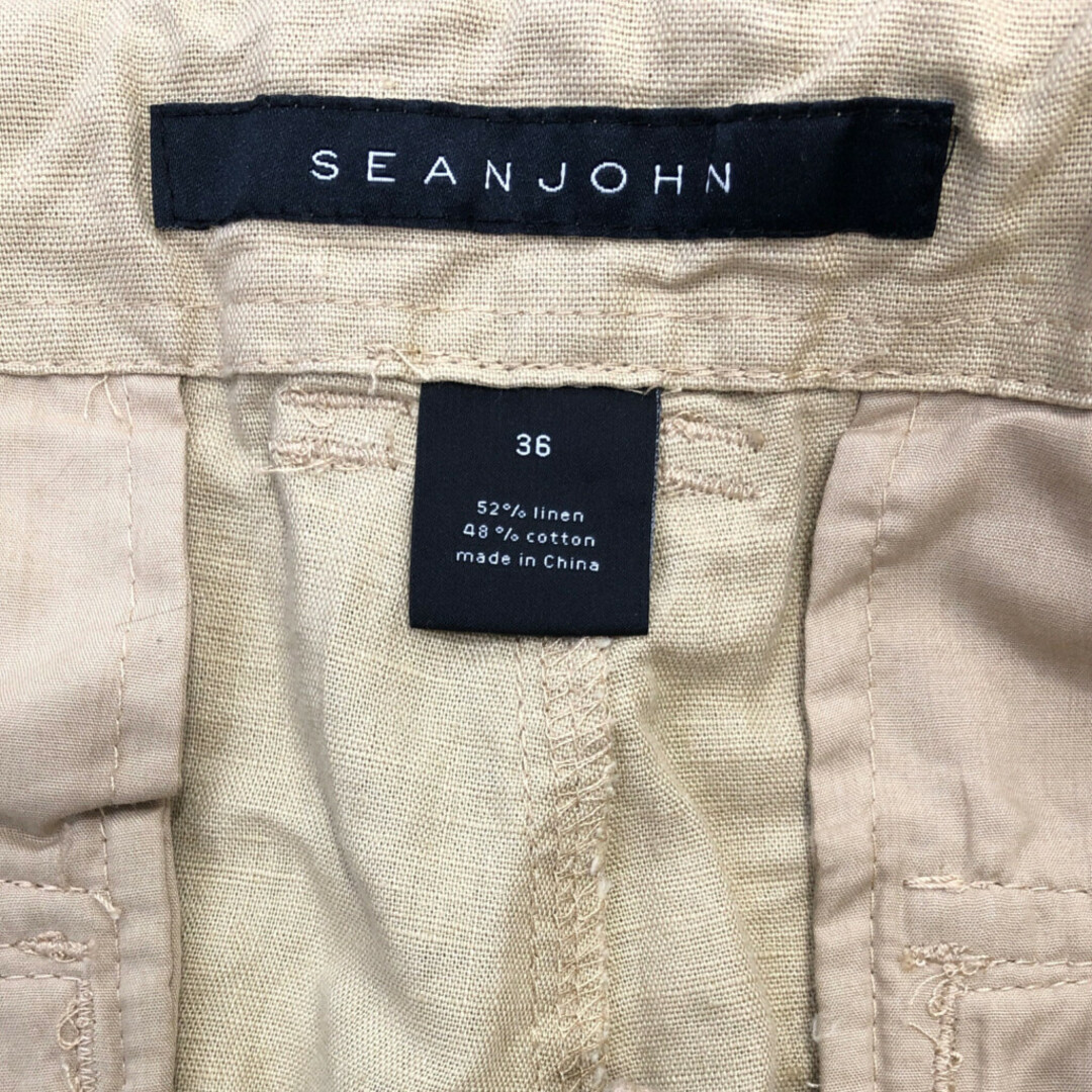 SEANJOHN リネン コットン カーゴ ショートパンツ ベージュ (メンズ W36) 中古 古着 Q6465 メンズのパンツ(ショートパンツ)の商品写真