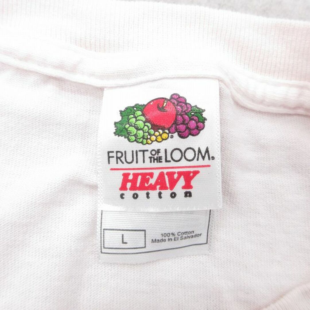 FRUIT OF THE LOOM(フルーツオブザルーム)のL★古着 フルーツオブザルーム 半袖 ビンテージ Tシャツ メンズ 00年代 00s ワシ 星条旗 コットン クルーネック 薄ピンク 24may13 中古 メンズのトップス(Tシャツ/カットソー(半袖/袖なし))の商品写真