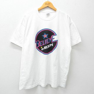 フルーツオブザルーム(FRUIT OF THE LOOM)のXL★古着 フルーツオブザルーム 半袖 ビンテージ Tシャツ メンズ 00年代 00s BELIEVE 大きいサイズ クルーネック 白 ホワイト 24may13 中古(Tシャツ/カットソー(半袖/袖なし))