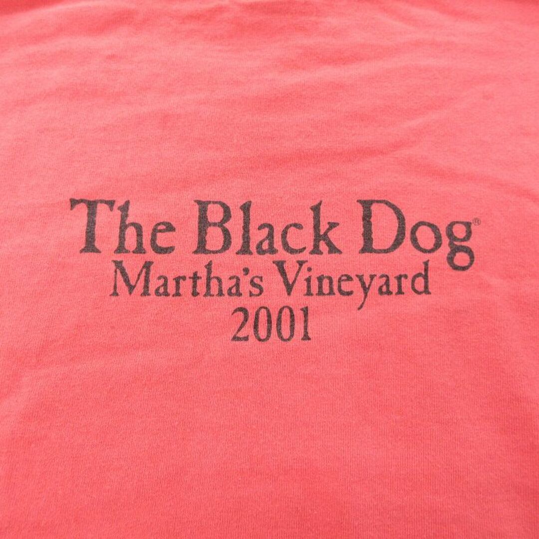 XL★古着 半袖 ビンテージ Tシャツ メンズ 00年代 00s 犬 The Black Dog 大きいサイズ コットン クルーネック USA製 オレンジ系 24may13 中古 メンズのトップス(Tシャツ/カットソー(半袖/袖なし))の商品写真