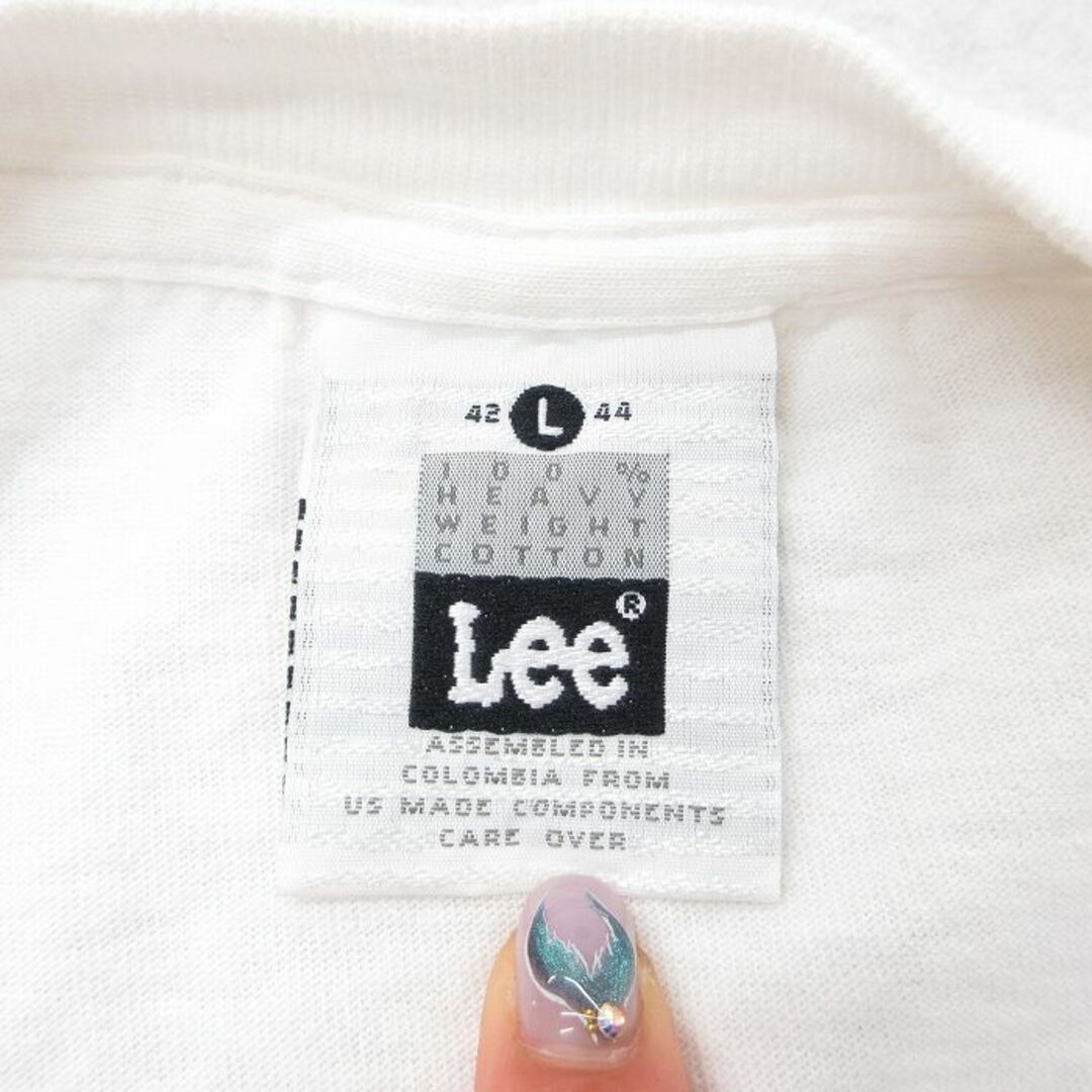 Lee(リー)のL★古着 リー Lee 半袖 ビンテージ Tシャツ メンズ 90年代 90s ハロウィン かぼちゃ ハンドペイント クルーネック 白 ホワイト 24may13 中古 メンズのトップス(Tシャツ/カットソー(半袖/袖なし))の商品写真