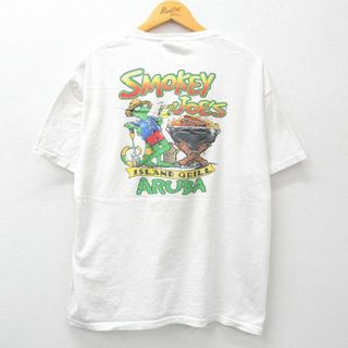 ヘインズ(Hanes)のXL★古着 ヘインズ Hanes 半袖 ビンテージ Tシャツ メンズ 00年代 00s スモーキー アルバ コットン クルーネック 白 ホワイト 24may13 中古(Tシャツ/カットソー(半袖/袖なし))