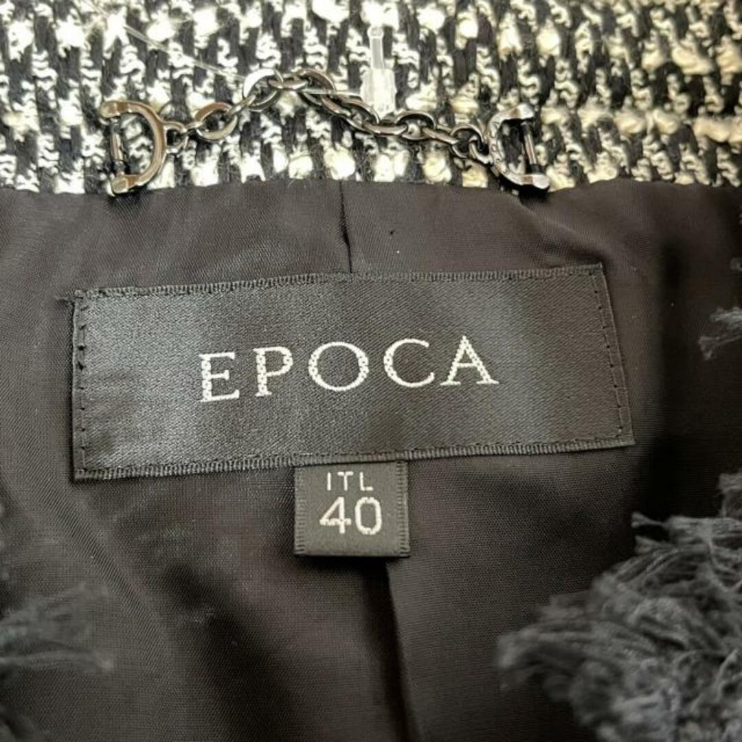 EPOCA(エポカ)のEPOCA(エポカ) ジャケット サイズ40 M レディース美品  - 黒×白 七分袖/秋/冬 レディースのジャケット/アウター(その他)の商品写真