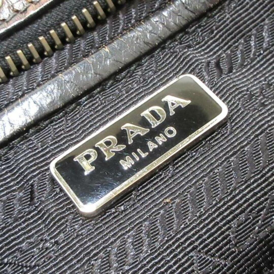 PRADA(プラダ)のPRADA(プラダ) ショルダーバッグ ロゴ ダークブラウン ミニサイズ/ラインストーン/パンチング/グラデーション レザー レディースのバッグ(ショルダーバッグ)の商品写真