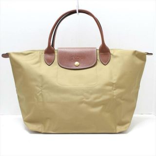 ロンシャン(LONGCHAMP)のLONGCHAMP(ロンシャン) ハンドバッグ美品  ル・プリアージュオリジナル ベージュ×ブラウン ナイロン×レザー(ハンドバッグ)