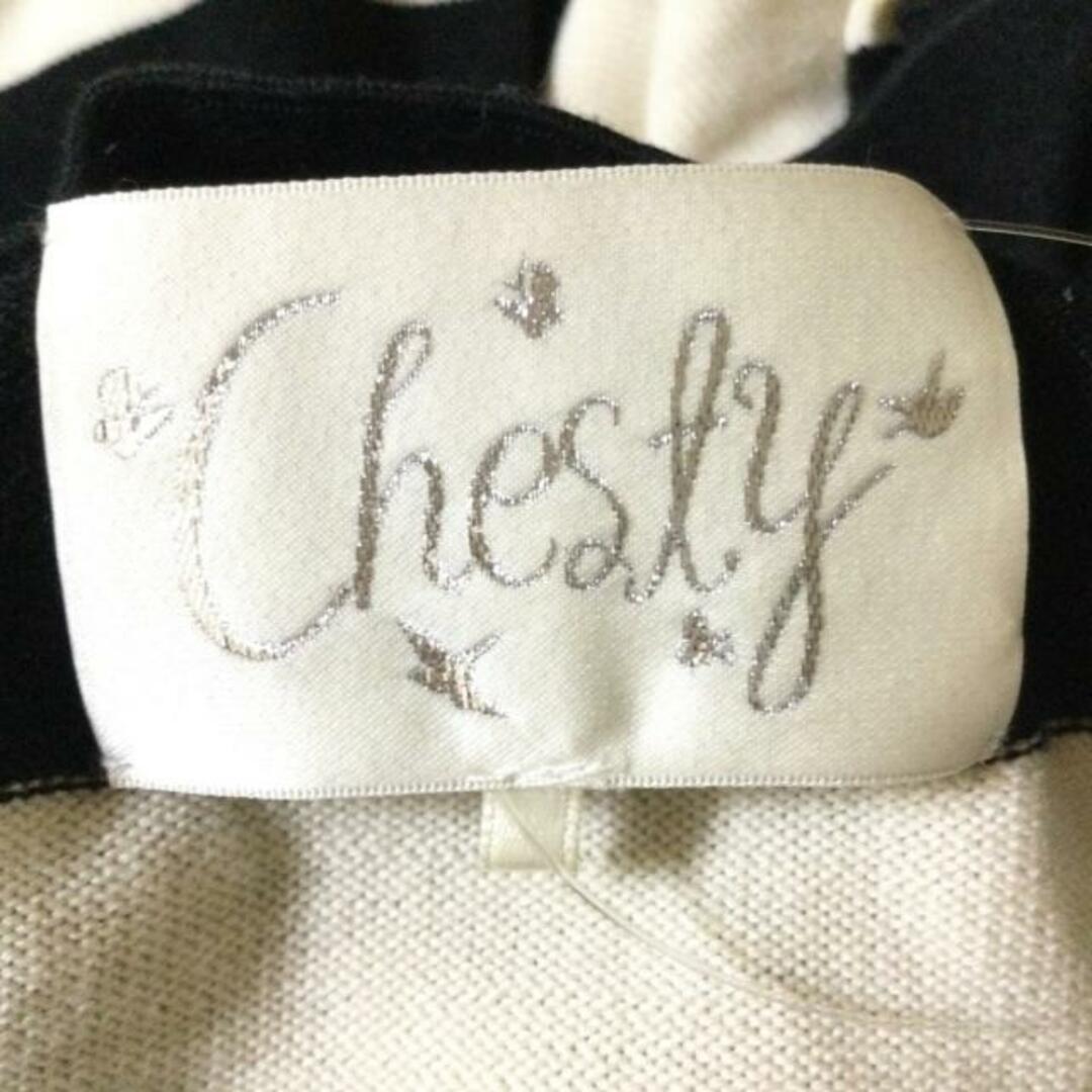 Chesty(チェスティ)のChesty(チェスティ) 長袖セーター サイズF レディース - 黒×アイボリー クルーネック/フリル レディースのトップス(ニット/セーター)の商品写真