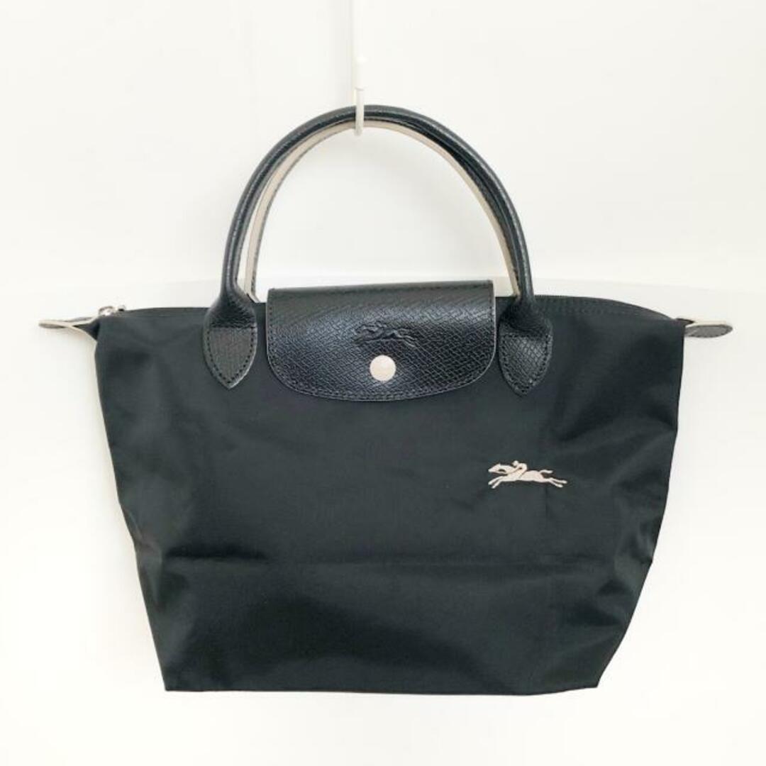 LONGCHAMP(ロンシャン)のLONGCHAMP(ロンシャン) ハンドバッグ ル・プリアージュクラブ 黒×アイボリー 折りたたみ ナイロン×レザー レディースのバッグ(ハンドバッグ)の商品写真