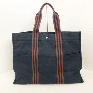 エルメス(Hermes)のHERMES(エルメス) トートバッグ フールトゥトートGM ダークネイビー×ブラウン ゴールド金具 キャンバス(トートバッグ)