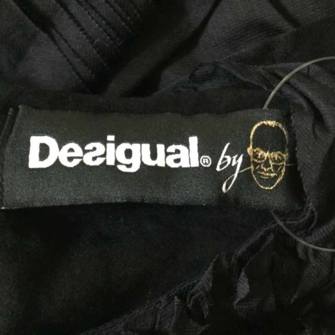 DESIGUAL(デシグアル)のDesigual(デシグアル) ワンピース サイズ38 L レディース - 黒×ダークネイビー×白 クルーネック/ノースリーブ/ひざ丈 レディースのワンピース(その他)の商品写真