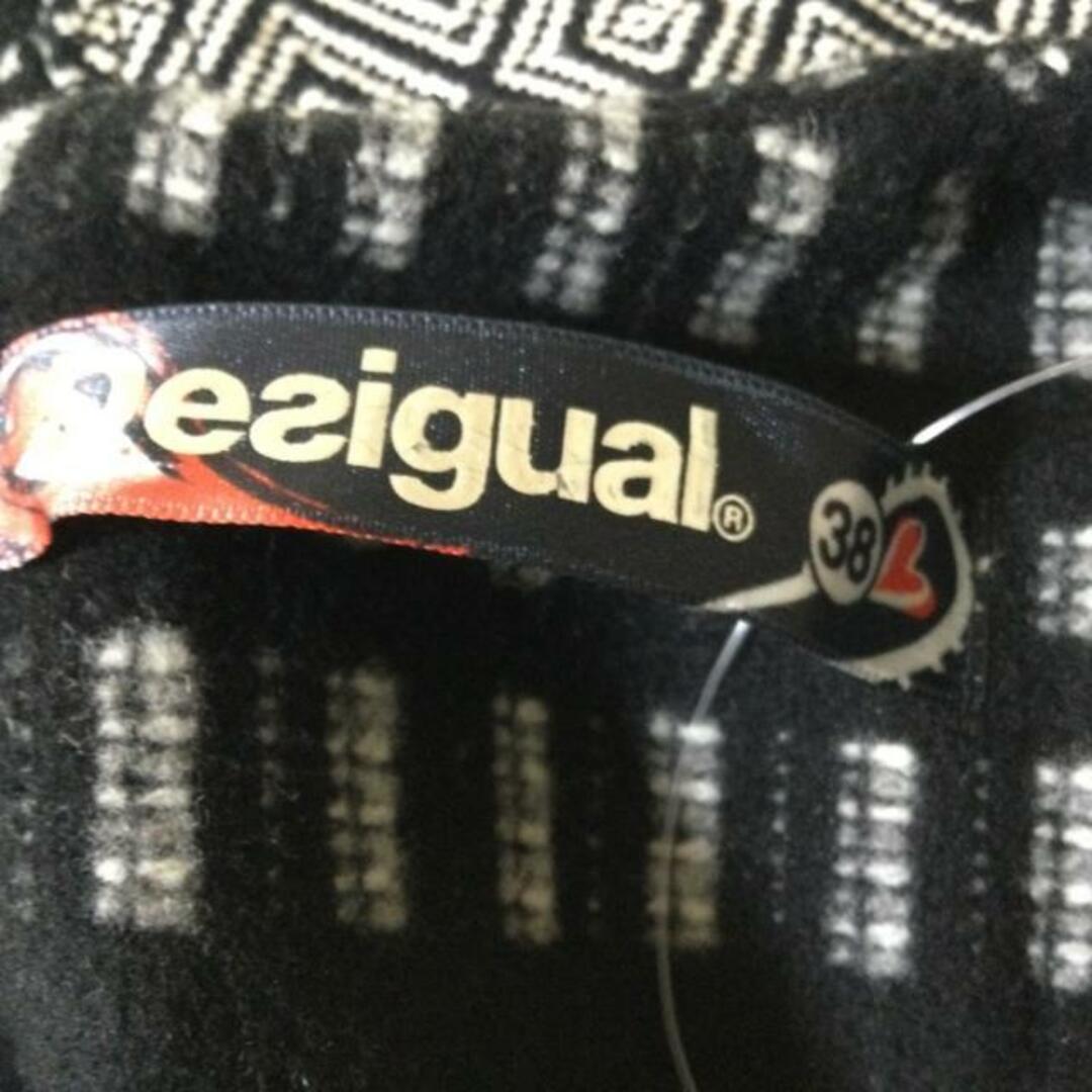 DESIGUAL(デシグアル)のDesigual(デシグアル) ワンピース サイズ38 L レディース - 黒×白×ライトグレー クルーネック/ノースリーブ/ひざ丈/ツイード/パッチワーク レディースのワンピース(その他)の商品写真