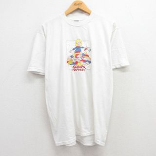 XL★古着 ジャージーズ 半袖 ビンテージ Tシャツ メンズ 00年代 00s 女性 クルーネック 白 ホワイト 24may13 中古(Tシャツ/カットソー(半袖/袖なし))