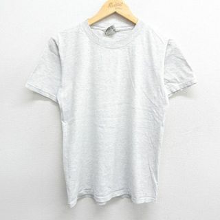 M★古着 半袖 ビンテージ Tシャツ メンズ 90年代 90s 無地 コットン クルーネック USA製 薄グレー 霜降り 24may13 中古(Tシャツ/カットソー(半袖/袖なし))