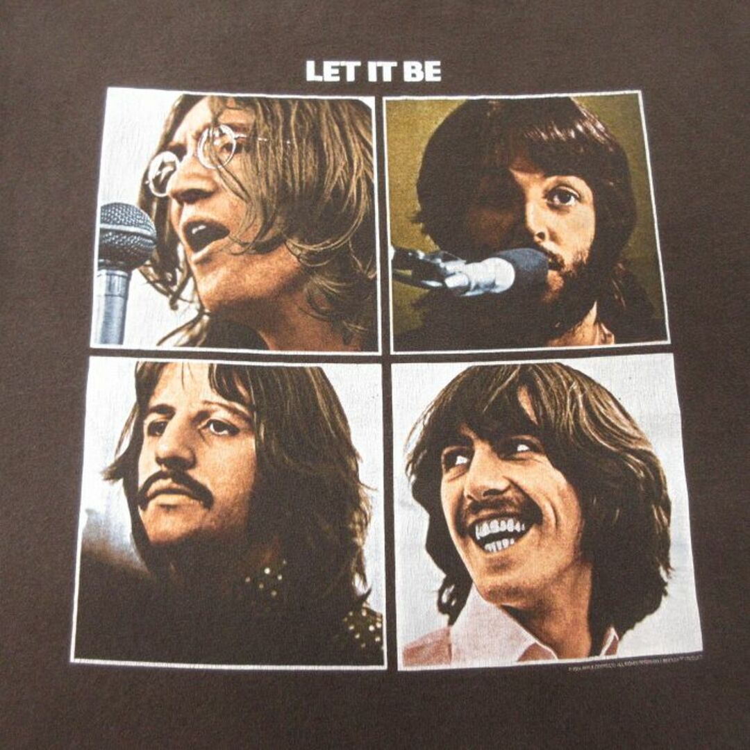 L★古着 半袖 ビンテージ ロック バンド Tシャツ メンズ 00年代 00s ビートルズ The Beatles コットン クルーネック 茶 ブラウン 24may13 中古 メンズのトップス(Tシャツ/カットソー(半袖/袖なし))の商品写真