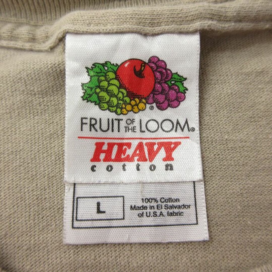 FRUIT OF THE LOOM(フルーツオブザルーム)のL★古着 フルーツオブザルーム 半袖 ビンテージ ロック バンド Tシャツ メンズ 00年代 00s ボブマーリー コットン クルーネック ベージュ カーキ 24may13 中古 メンズのトップス(Tシャツ/カットソー(半袖/袖なし))の商品写真