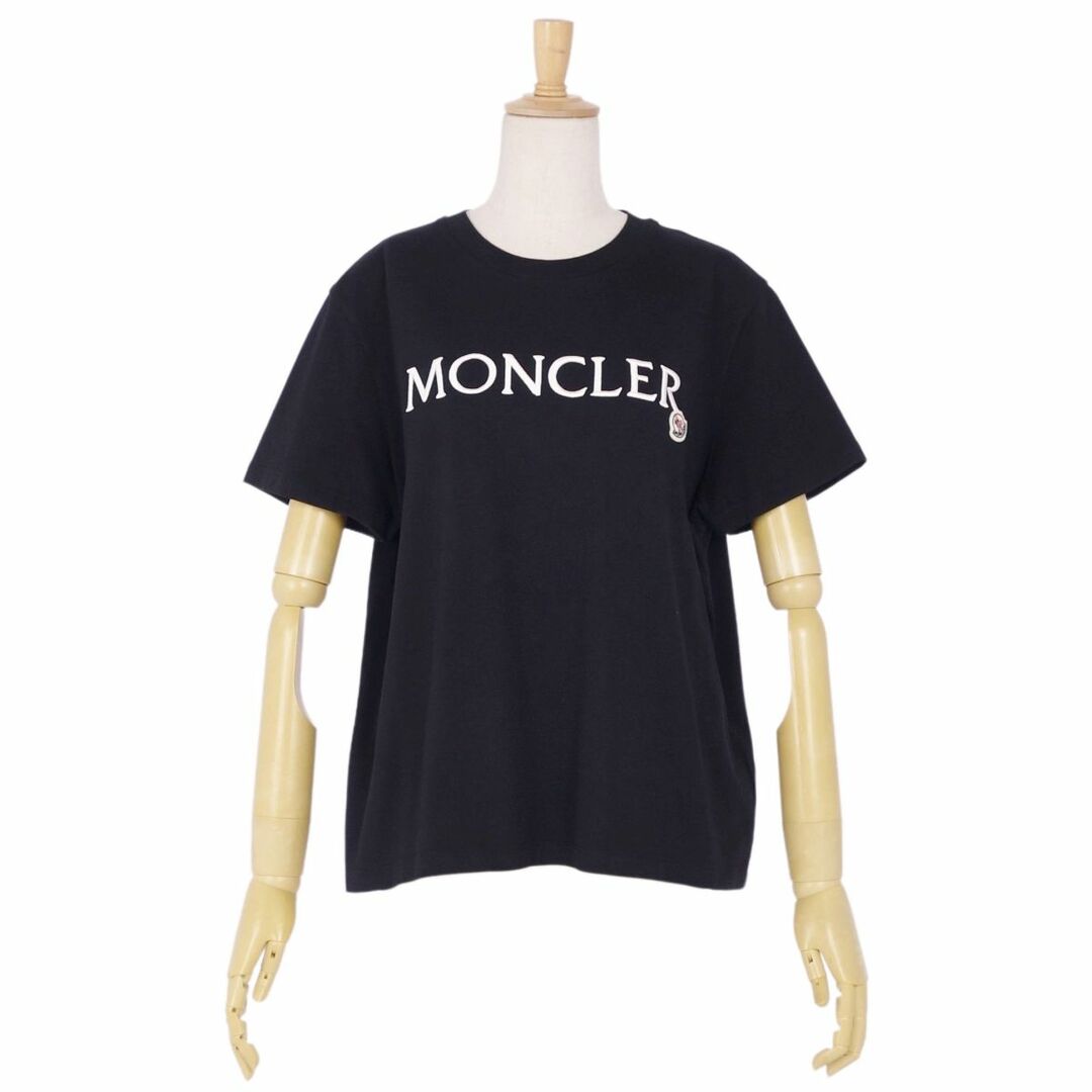 MONCLER(モンクレール)の美品 モンクレール MONCLER Tシャツ カットソー 2022年 半袖 ショートスリーブ ロゴ刺繍 トップス レディース XL 黒 レディースのトップス(Tシャツ(半袖/袖なし))の商品写真