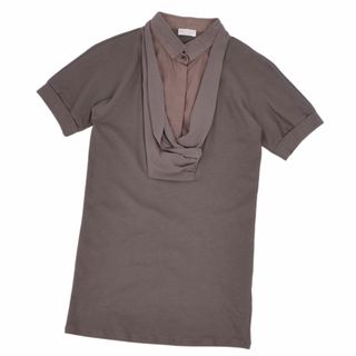 美品 ブルネロクチネリ BRUNELLO CUCINELLI シャツ ニット ショートスリーブ コットン トップス レディース M グレー