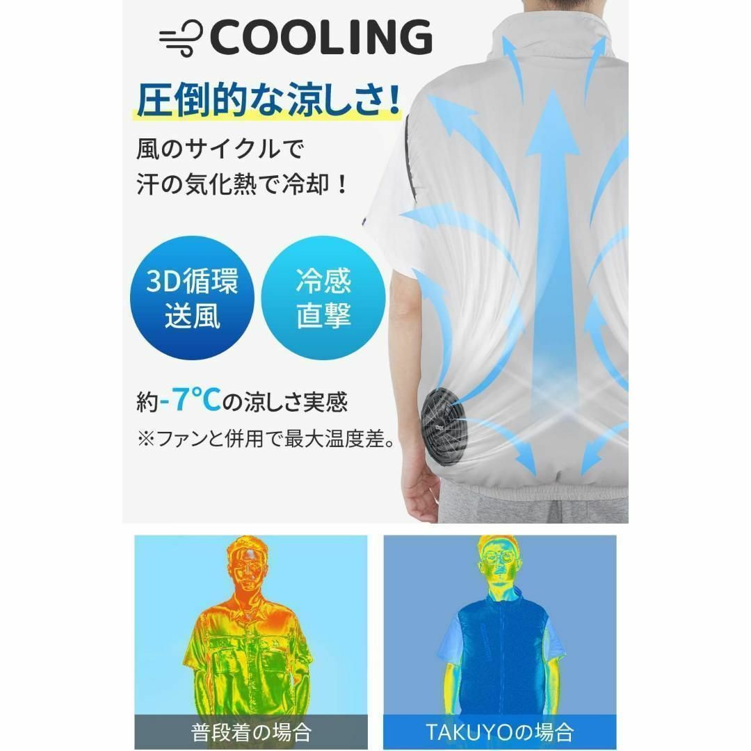 暑さ対策‼️空調作業服 ベスト バッテリー付きフルセット　L 男女兼用　グレー レディースのジャケット/アウター(ノーカラージャケット)の商品写真