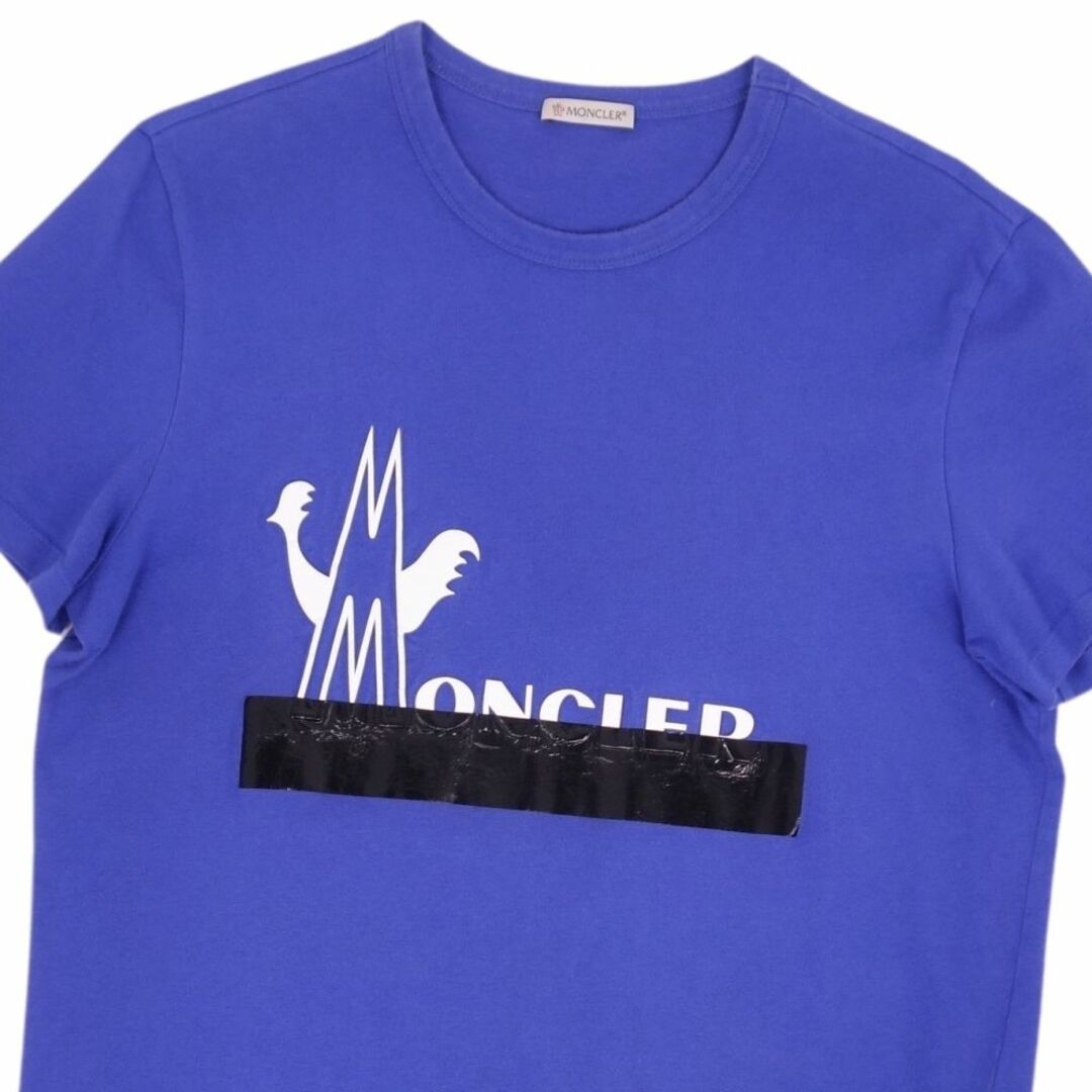 MONCLER(モンクレール)のモンクレール MONCLER Tシャツ MAGLIA カットソー ロゴ ショートスリーブ コットン トップス メンズ M ブルー メンズのトップス(Tシャツ/カットソー(半袖/袖なし))の商品写真