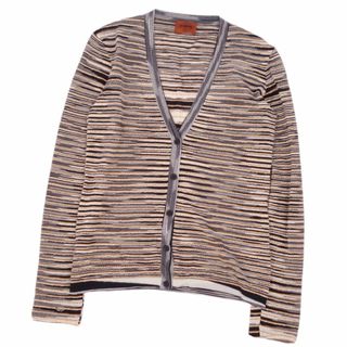 ミキハウス(mikihouse)のミッソーニ MISSONI カーディガン ニット ボーダー カシミヤ ウール シルク トップス レディース 44 マルチカラー(カーディガン)