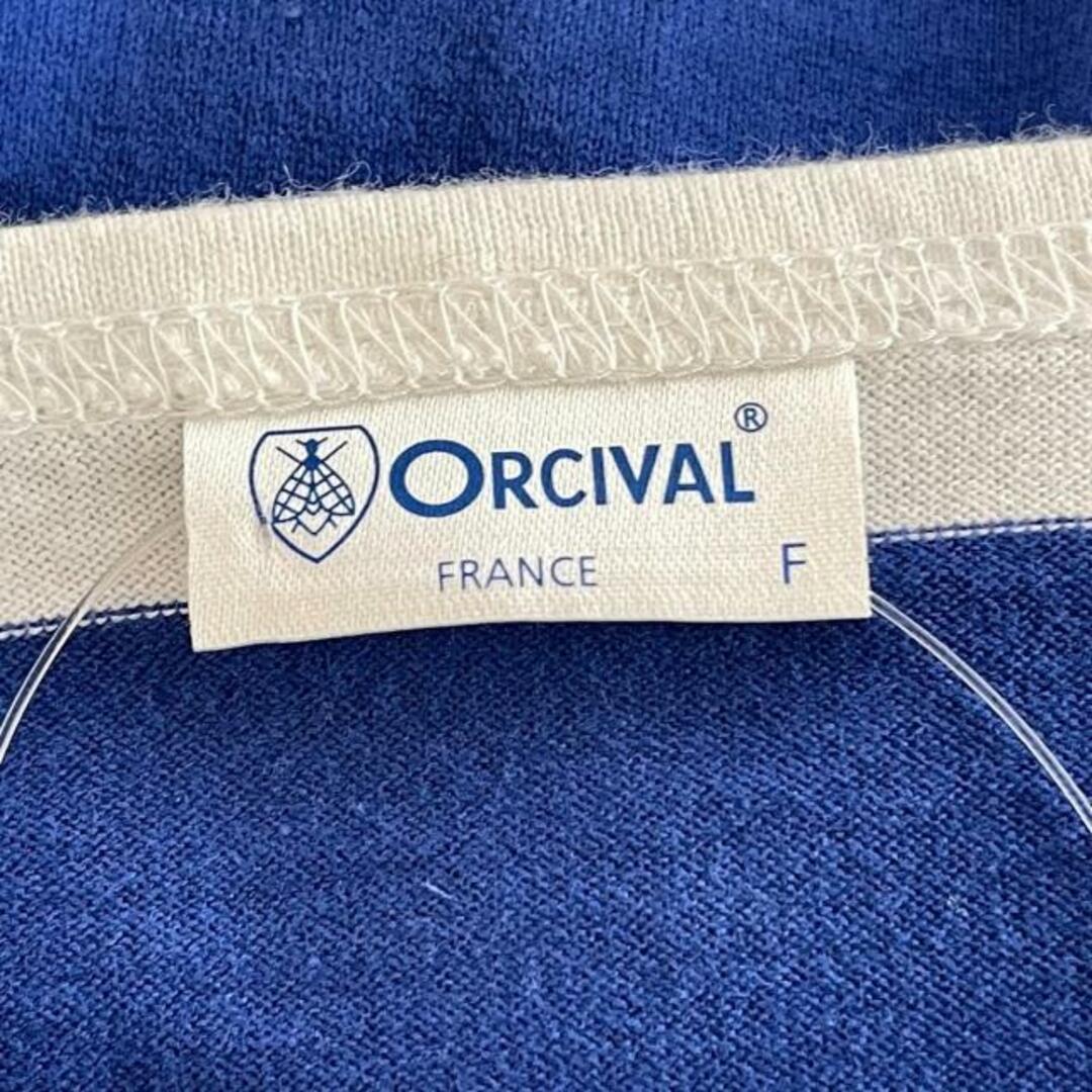 ORCIVAL(オーシバル)のORCIVAL(オーシバル) 半袖Tシャツ サイズF レディース - 白×ブルー クルーネック/ボーダー レディースのトップス(Tシャツ(半袖/袖なし))の商品写真