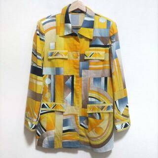 レオナール(LEONARD)のLEONARD(レオナール) 長袖シャツ サイズ11 メンズ美品  - イエロー×ブルー×マルチ 肩パッド(シャツ)