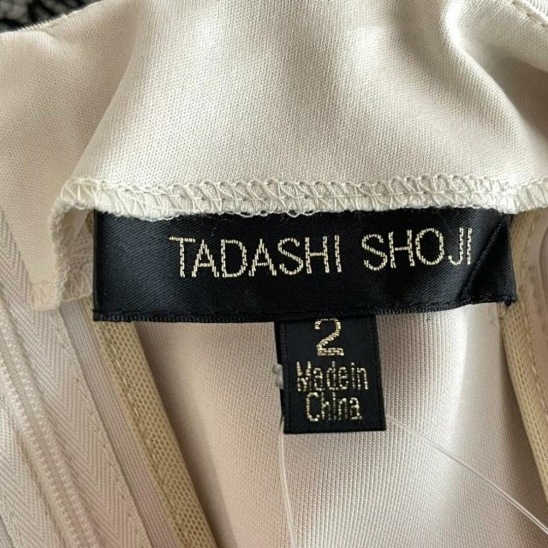 TADASHI SHOJI(タダシショウジ)のTADASHISHOJI(タダシショージ) ワンピース サイズ2 M レディース美品  - アイボリー×黒 ノースリーブ/ロング/レース レディースのワンピース(その他)の商品写真