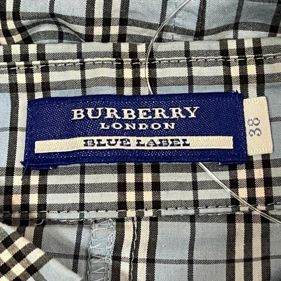 BURBERRY BLUE LABEL(バーバリーブルーレーベル)のBurberry Blue Label(バーバリーブルーレーベル) 七分袖シャツブラウス サイズ38 M レディース - ライトブルー チェック柄 レディースのトップス(シャツ/ブラウス(長袖/七分))の商品写真