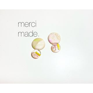 トゥデイフル(TODAYFUL)の№846  milky marble＋resin(ピアス)