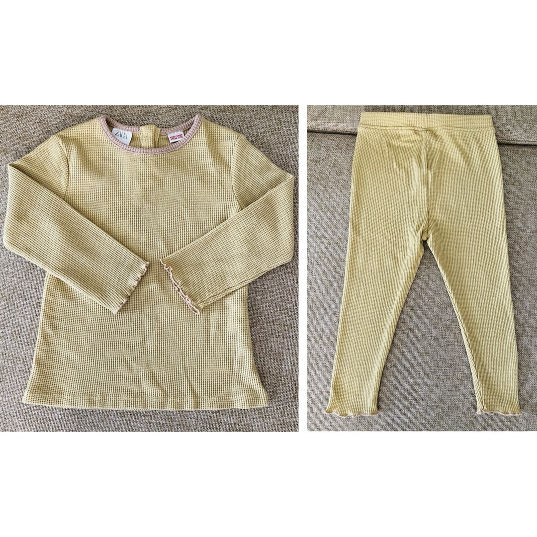 ZARA KIDS(ザラキッズ)の新品　ZARA kids ザラ　トップス　パンツ　セットアップ　100 キッズ/ベビー/マタニティのキッズ服女の子用(90cm~)(Tシャツ/カットソー)の商品写真