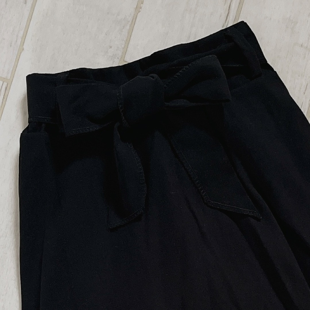 リボンベルト付♡スエードフレアスカート レディースのスカート(ひざ丈スカート)の商品写真