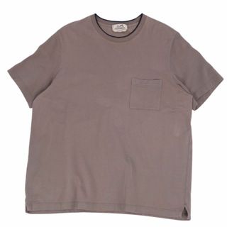 エルメス(Hermes)のエルメス HERMES Tシャツ カットソー ショートスリーブ 鹿の子 コットン トップス メンズ XL ライトブラウン(Tシャツ/カットソー(半袖/袖なし))